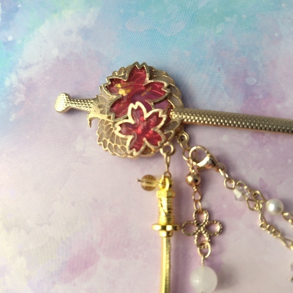 守りかんざしひとしずく・3wayかんざし(鶴丸国永)