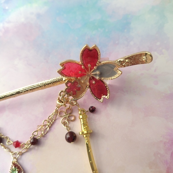 守りかんざしひとしずく・3wayかんざし(一文字則宗)