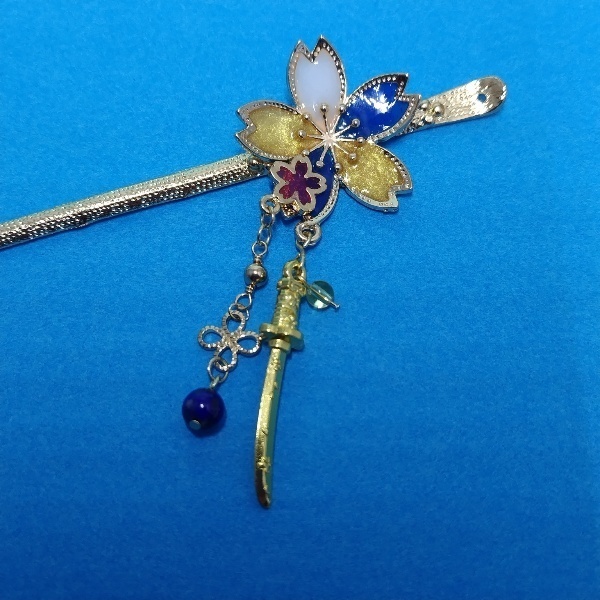 守りかんざしひとしずく・3wayかんざし(三日月宗近)