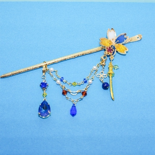 守りかんざしひとしずく・3wayかんざし(三日月宗近)