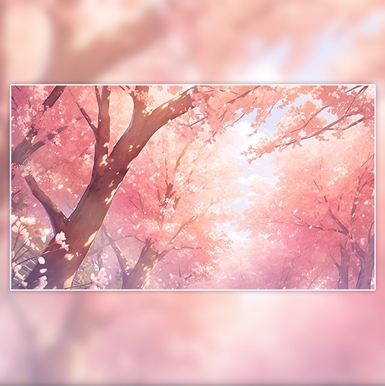 「動く配信背景」春桜雪舞い/Live Streaming Background - Snowy Sakura Reverie Live Streaming Room