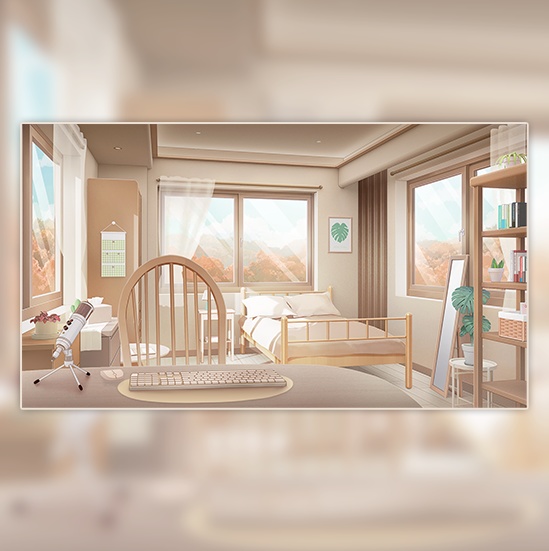 【配信部屋】【Vtuber向け】【配信背景】ベージュの金時/ 奶茶金韻/Live Streaming Background - Beige Golden Season Live Streaming Room/vruber room/vtuber background