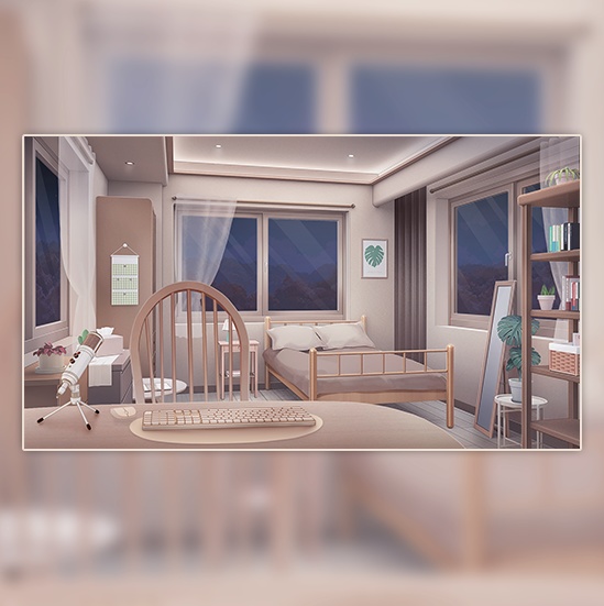 【配信部屋】【Vtuber向け】【配信背景】ベージュの金時/ 奶茶金韻/Live Streaming Background - Beige Golden Season Live Streaming Room/vruber room/vtuber background