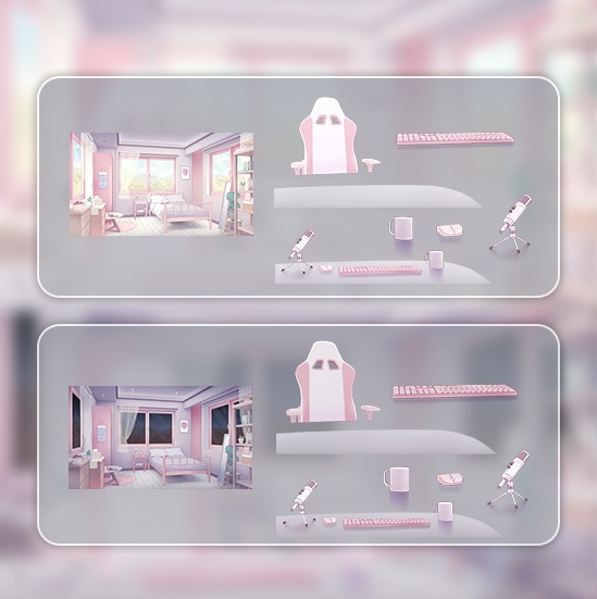 【配信部屋】【Vtuber向け】【配信背景】ピンクの朝霧 / 粉色朝霧 /Live Streaming Background -  Pink Morning Mist  Live Streaming Room