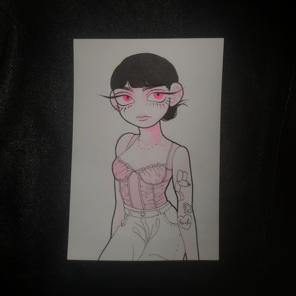 Drawing ビスチェを着た女