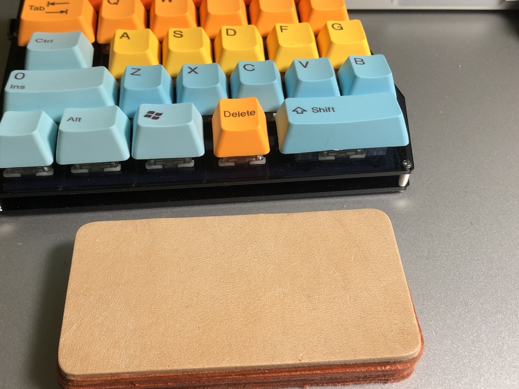 ①本革パームレスト 半キット 2つ 90x50x12 Ver2.0.0