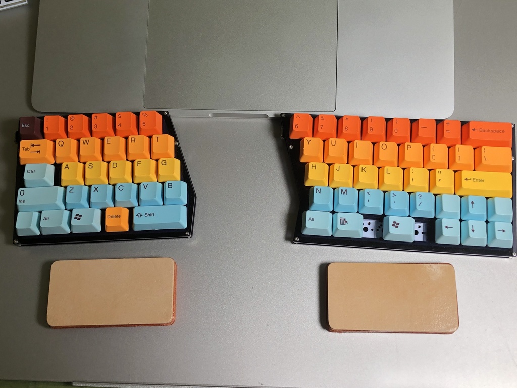 ①本革パームレスト 半キット 2つ 90x50x12 Ver2.0.0