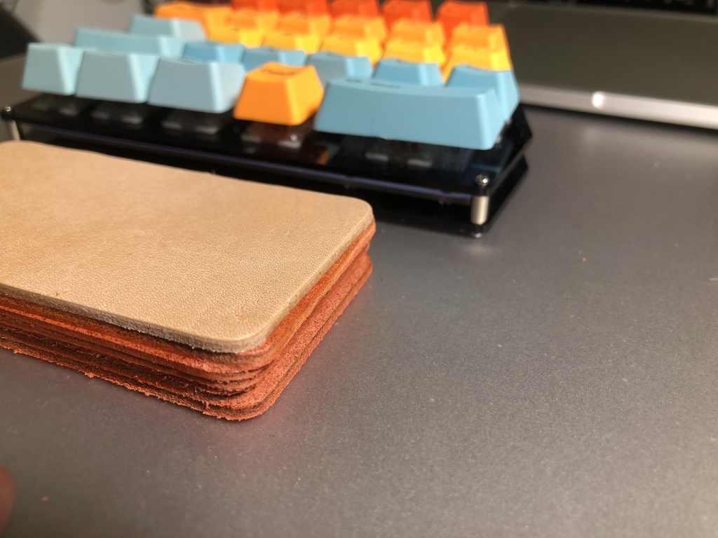 ①本革パームレスト 半キット 2つ 90x50x12 Ver2.0.0