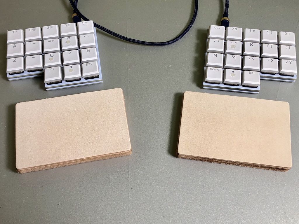 ③本革大きめパームレスト③(レザーパームレスト) 半キット 2つ 105x70 Ver2.0.0