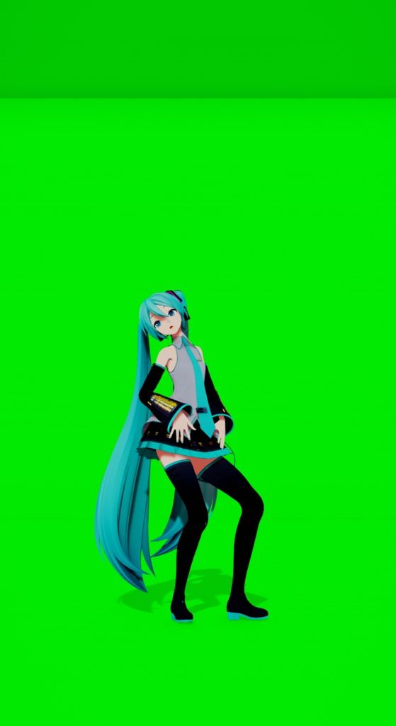 MMD用　グリーンバックステージ