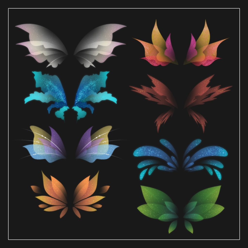 8 Pairs of Wings ll V-Tube Assets