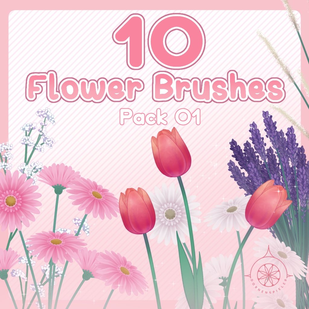 Anime Flower Brushes II Pack 01 II Clip Studio Brushes