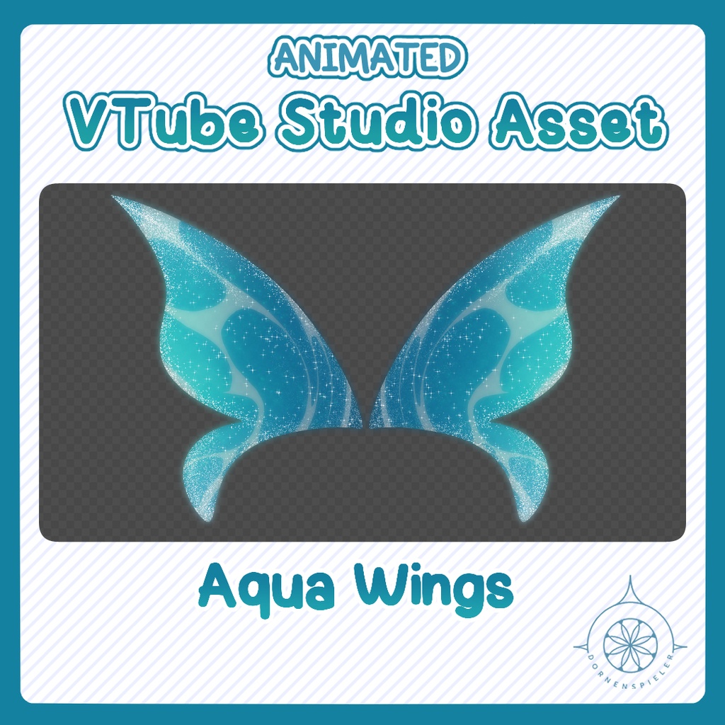 Animated Aqua Wings ll VTube Studio Asset