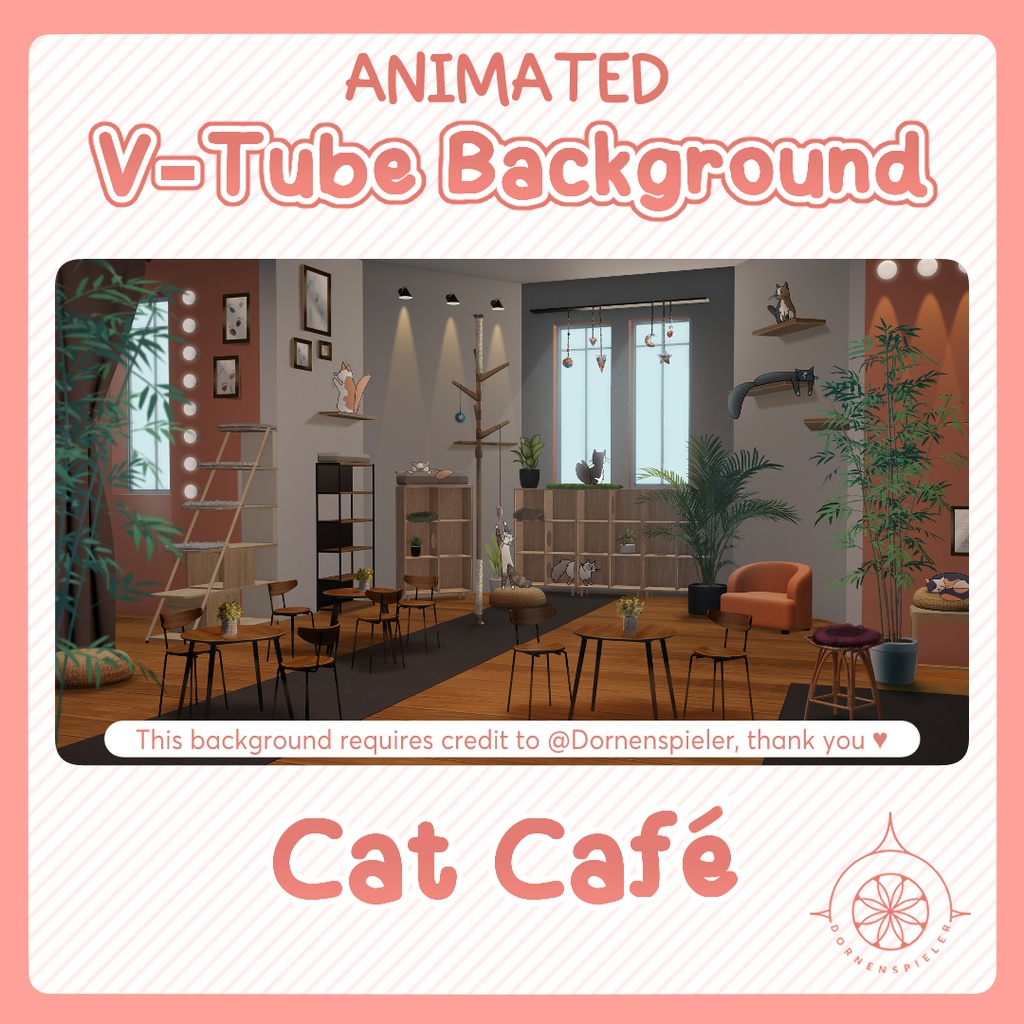 Cat Café II Animated VTube Background
