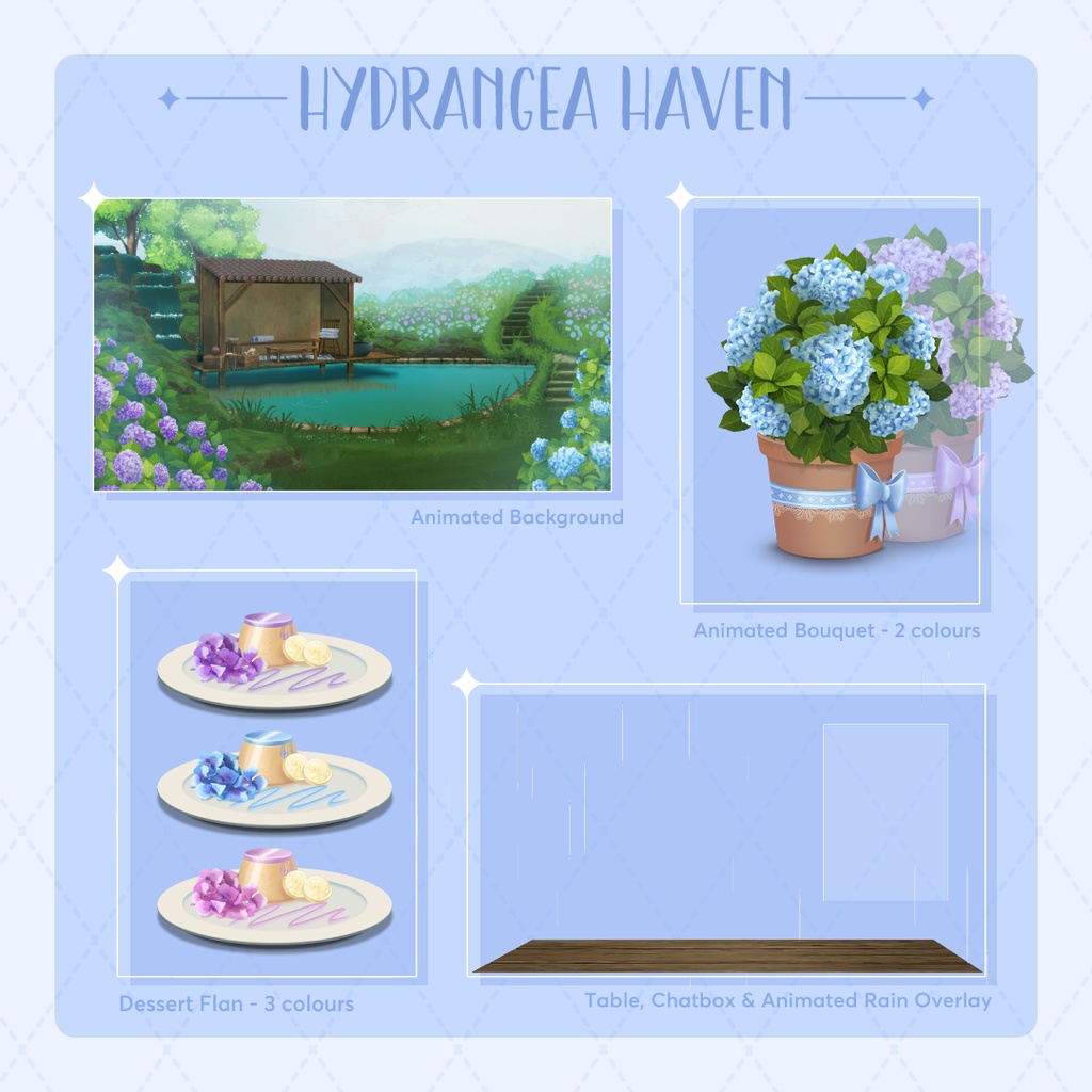 Hydrangea Haven II Animated Vtube Package 【背景&アイテムセット】