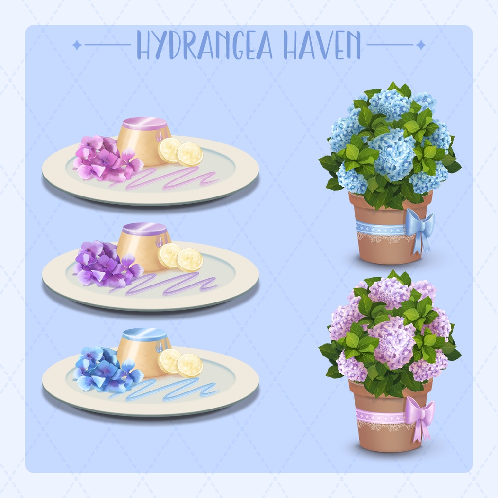 Hydrangea Haven II Animated Vtube Package 【背景&アイテムセット】
