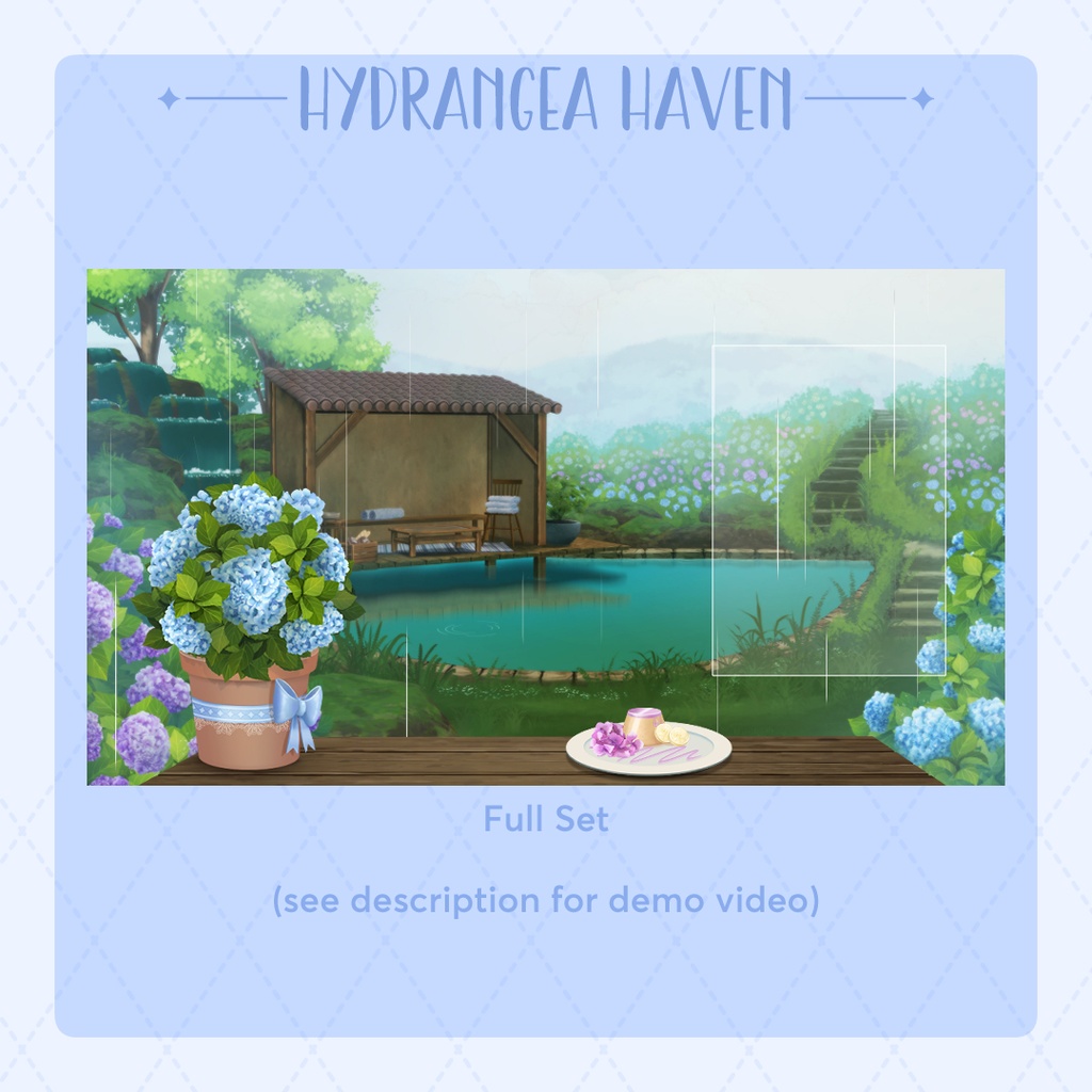 Hydrangea Haven II Animated Vtube Package 【背景&アイテムセット】