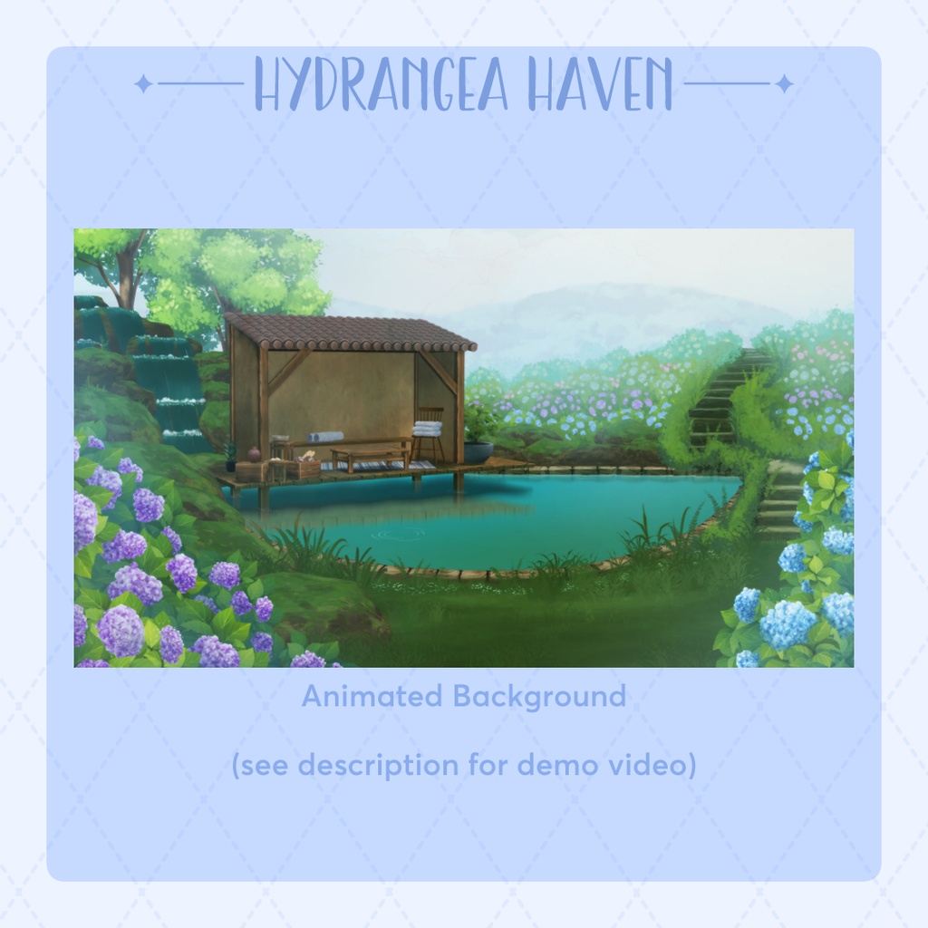 Hydrangea Haven II Animated Vtube Package 【背景&アイテムセット】