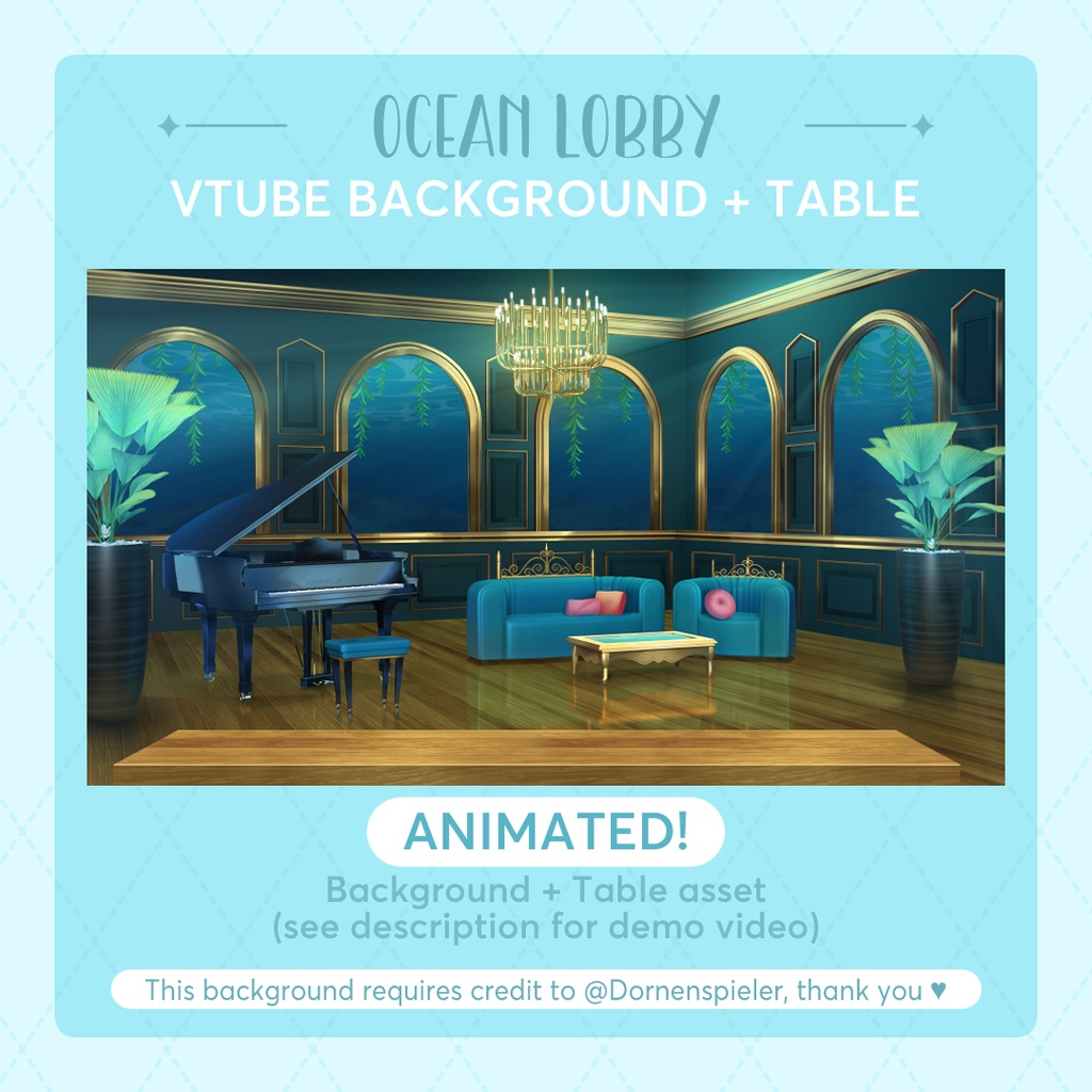 Ocean Lobby II Animated VTube Background