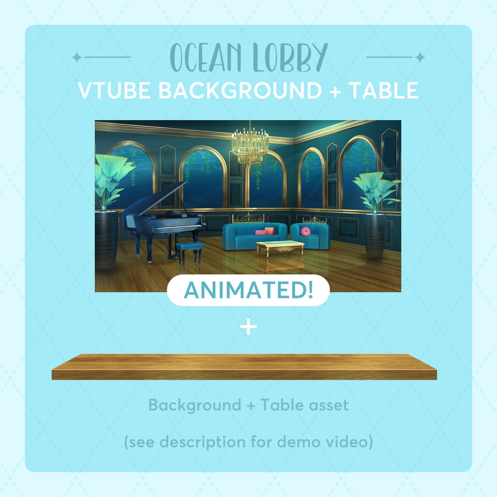 Ocean Lobby II Animated VTube Background