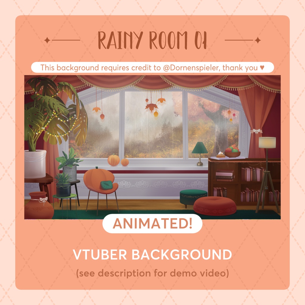 Rainy Room 01 II Animated Vtuber Background
