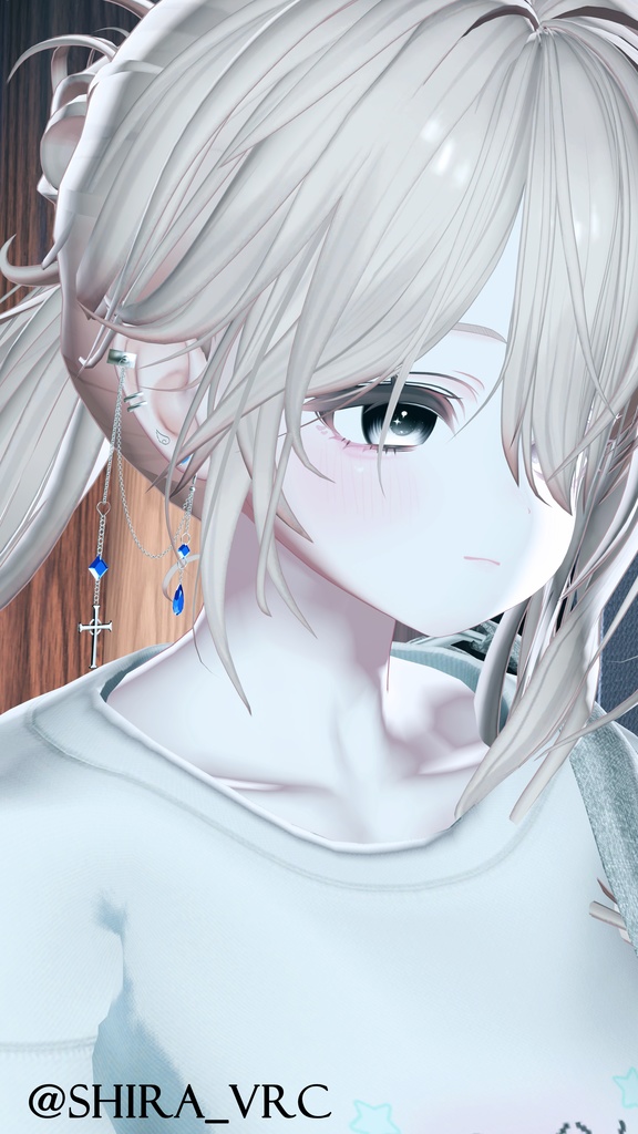 ✞🤍Azure Cross 🤍✞ Earrings × Ear Cuff