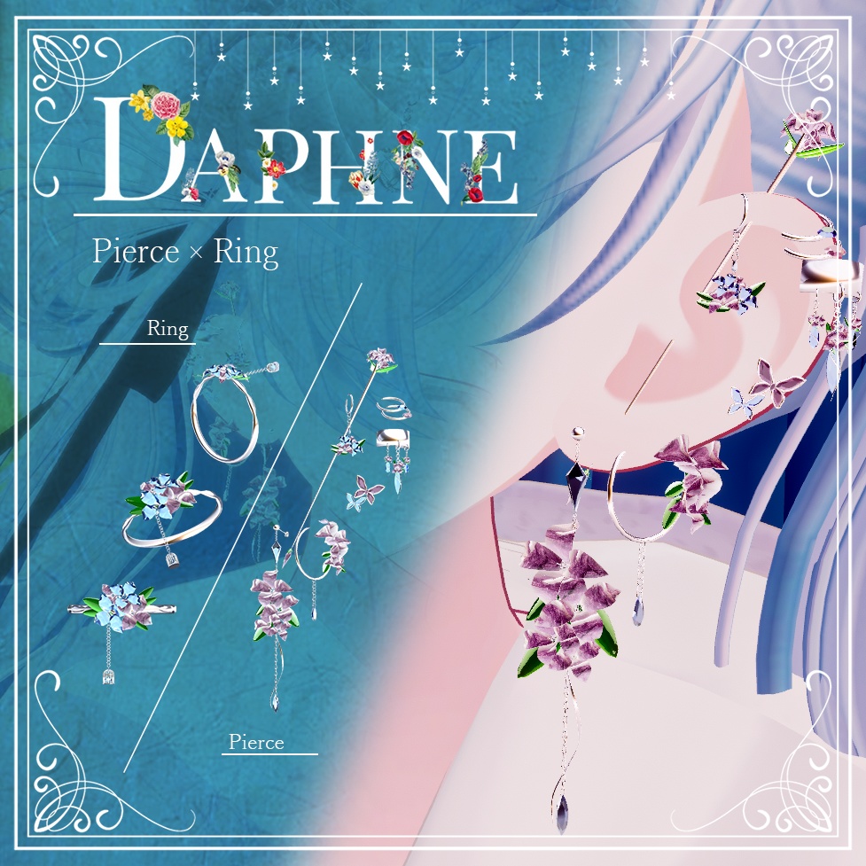 💐Daphne Accessories💍　Earrings × Ring　MA 15アバター対応