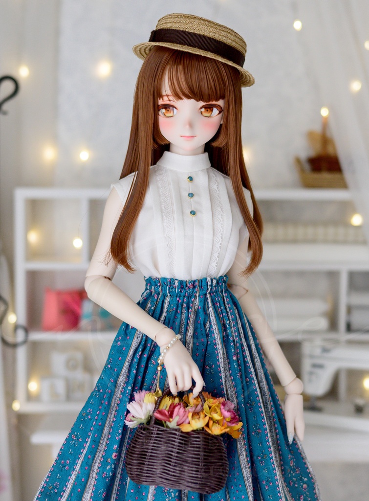 1/3サイズ　プロヴァンス風スカート＋ブラウスセット