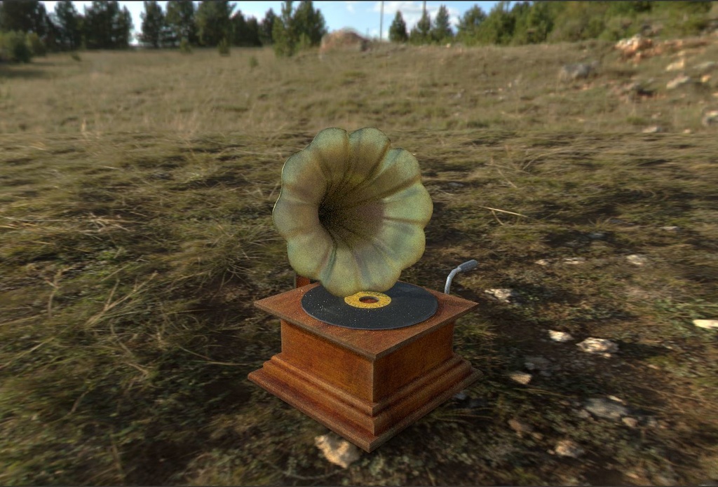 3dモデル　蓄音機