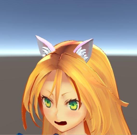 【VRchat想定】3Dモデル　猫耳　ピンク