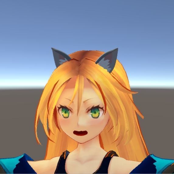 【VRchat想定】3Dモデル　猫耳　３点セット