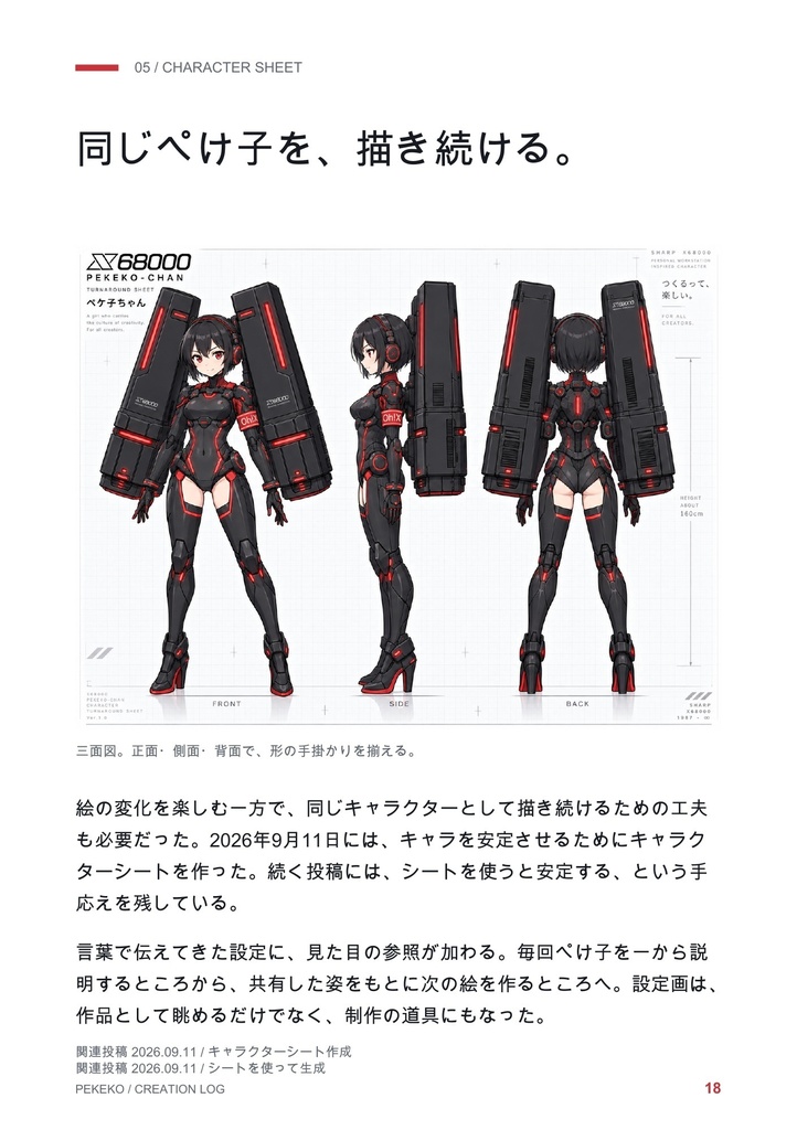 【無料・任意カンパ】ぺけ子制作記 - X68000の擬人化から、AIとつくる日々へ【PDF・マッハ新書】