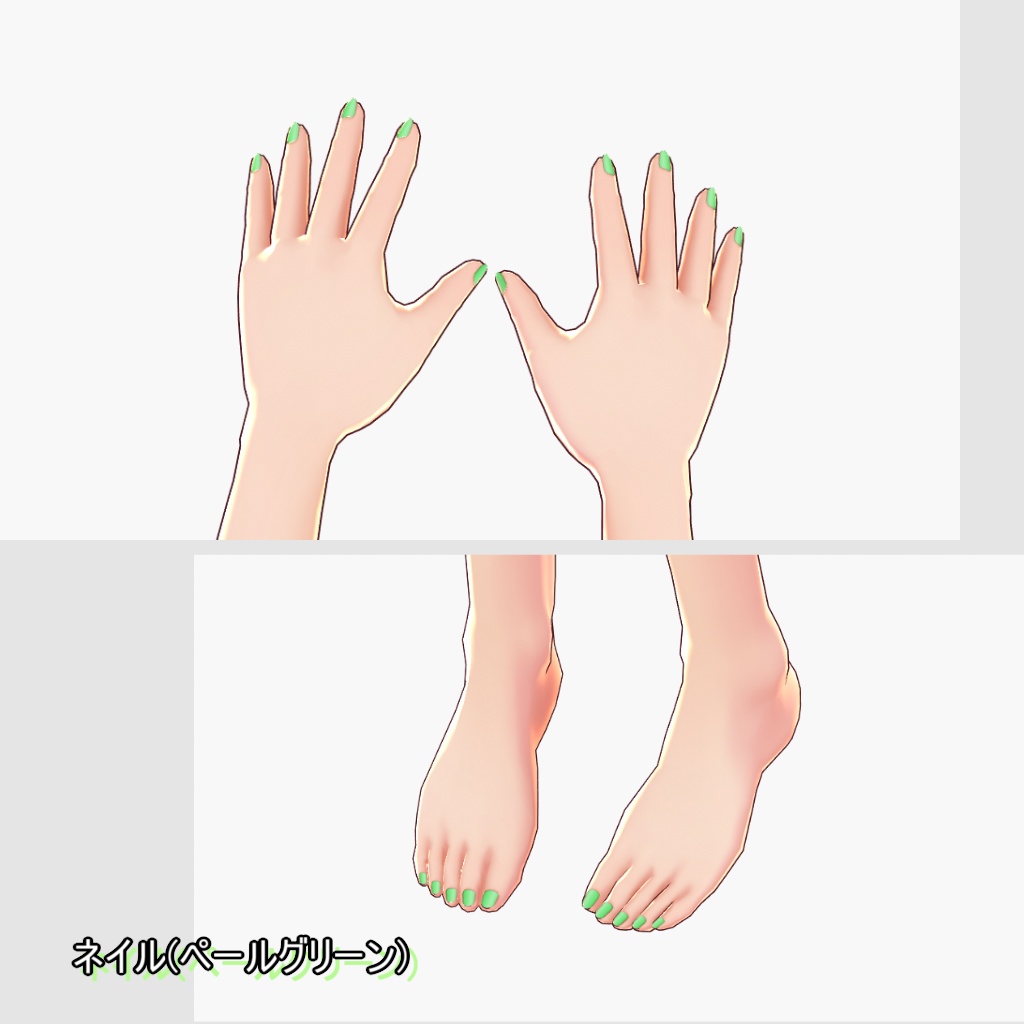 【VRoid用】ペールカラーのネイルセット2【テクスチャ】