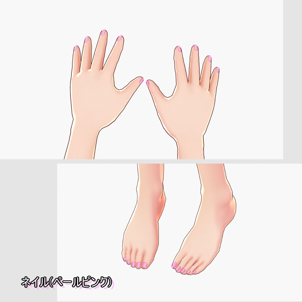 【VRoid用】ペールカラーのネイルセット2【テクスチャ】