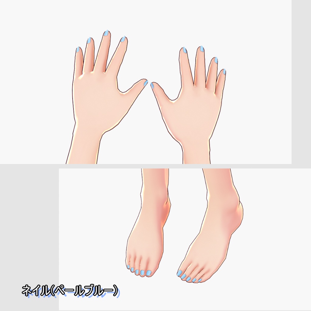 【VRoid用】ペールカラーのネイルセット2【テクスチャ】