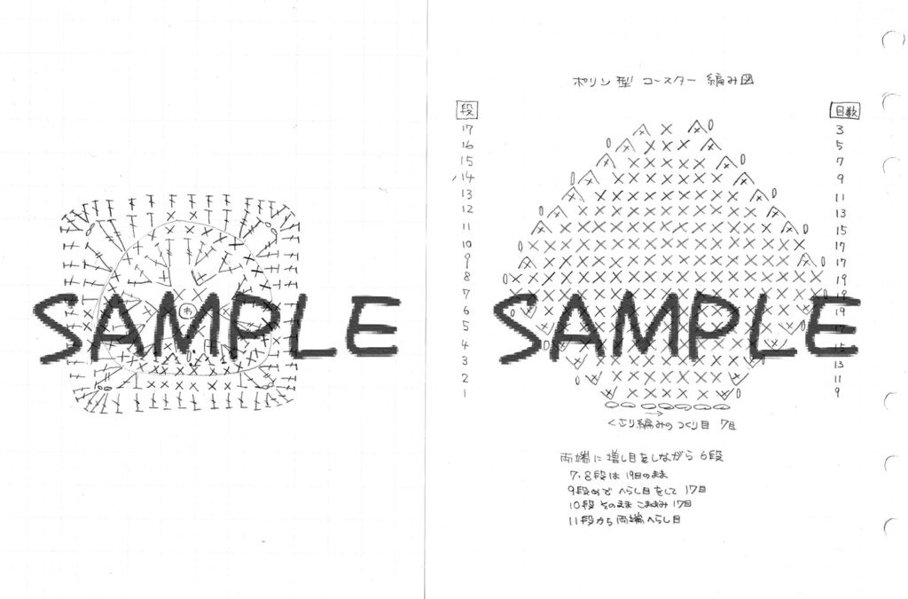ポリンコースター編み図