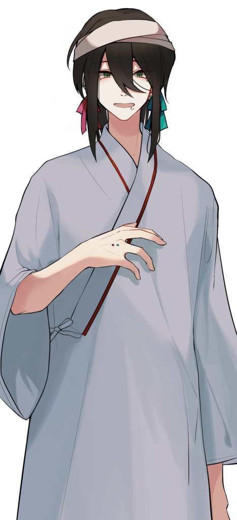 患者服の人間のフリー立ち絵