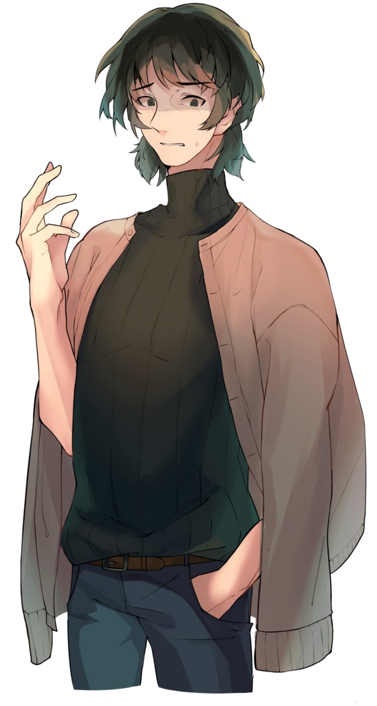 煙草を吸う男のフリー立ち絵