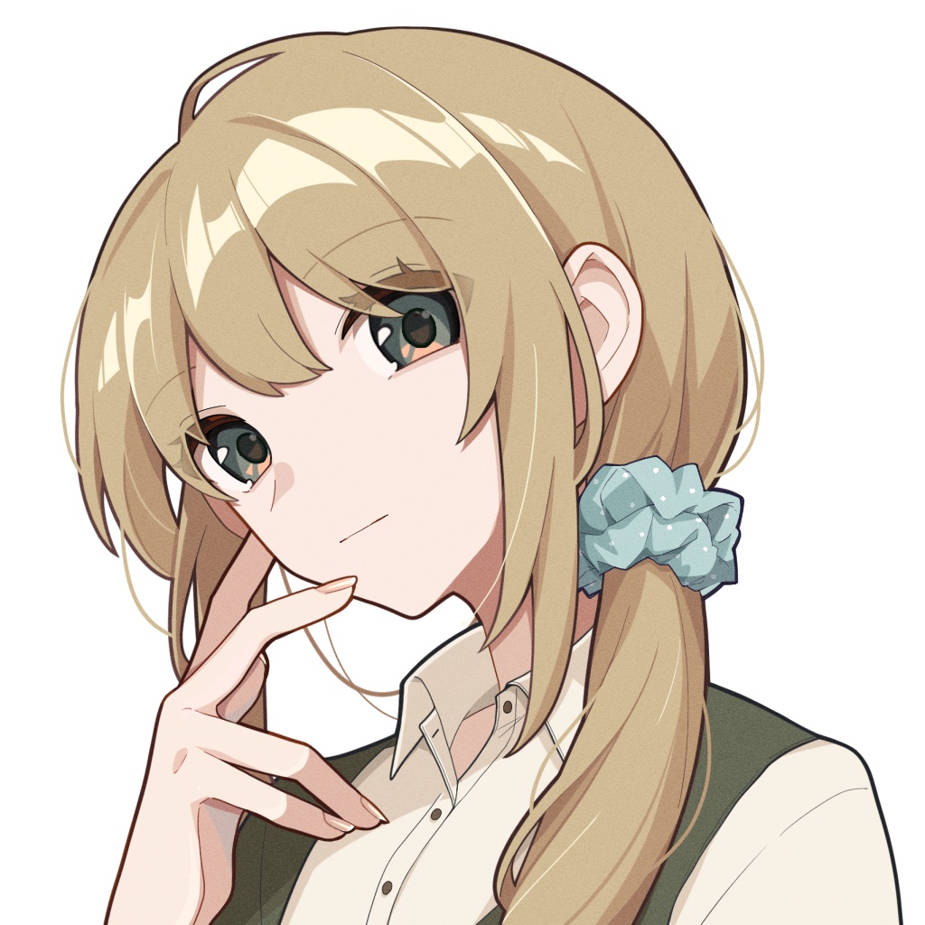 ルーズサイドテールの女の子のフリーアイコン