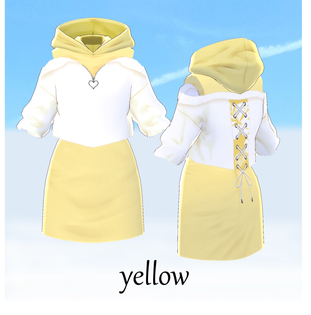 β版 (v0.14.0) VRoid用【フェイクレイヤードシャツ&スカート】9色セット