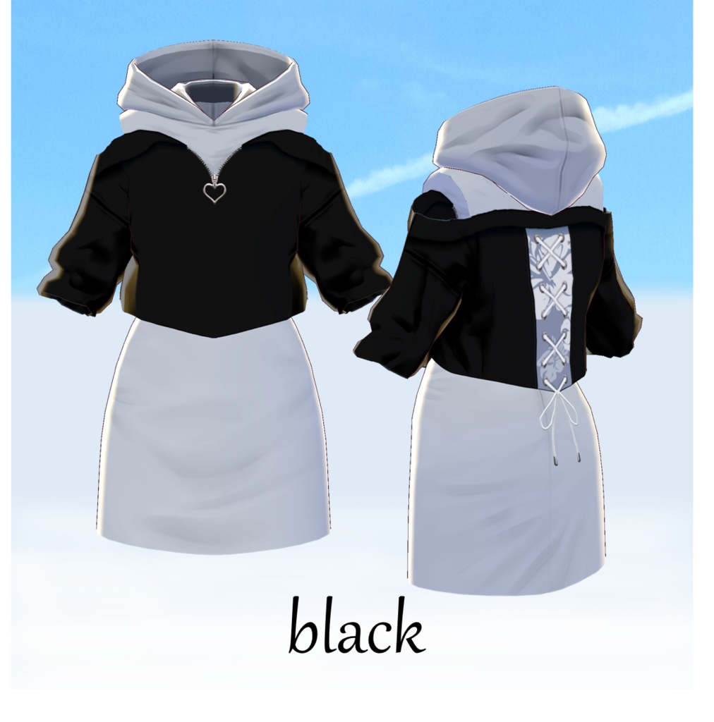 β版 (v0.14.0) VRoid用【フェイクレイヤードシャツ&スカート】9色セット