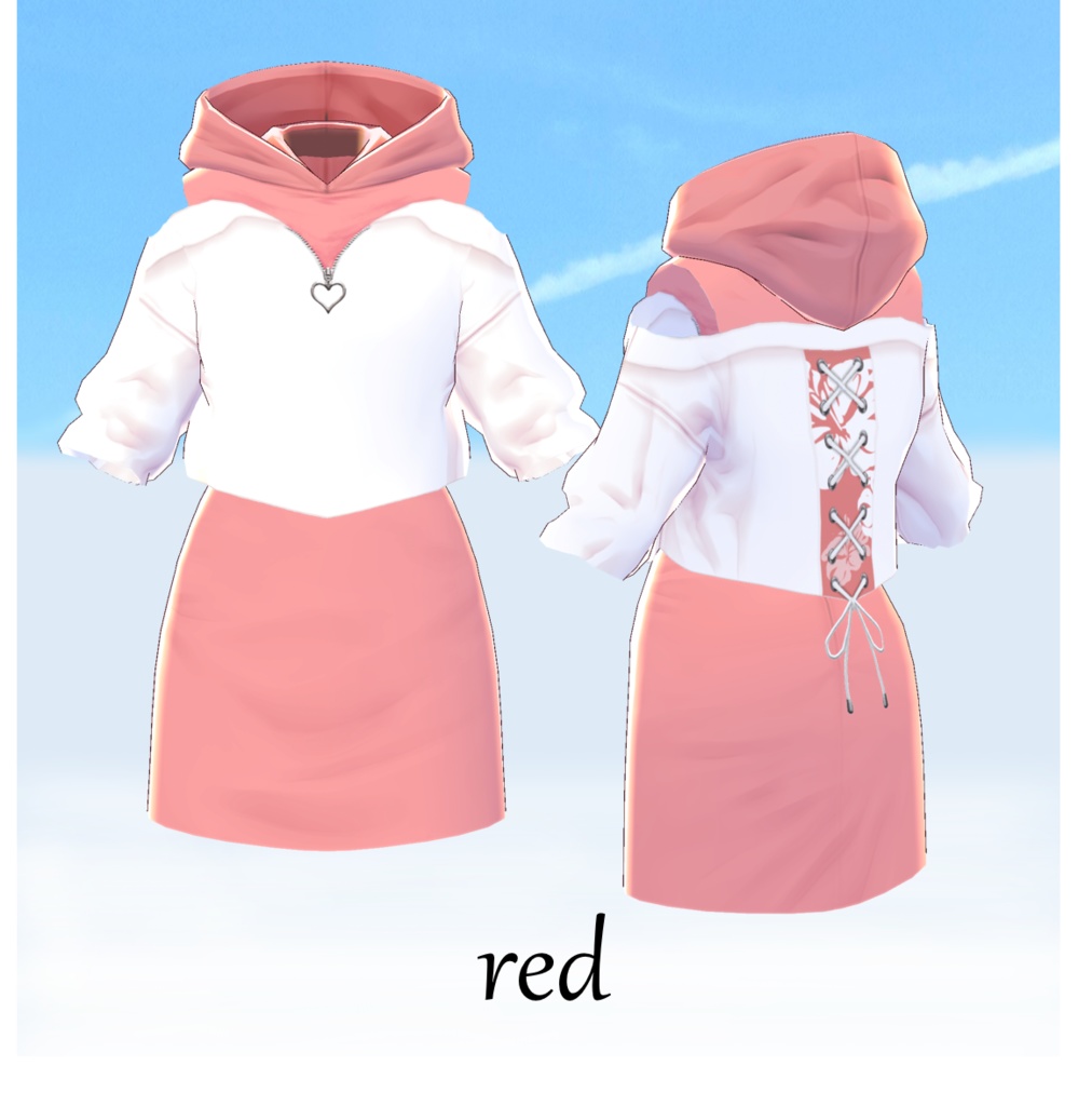 β版 (v0.14.0) VRoid用【フェイクレイヤードシャツ&スカート】9色セット