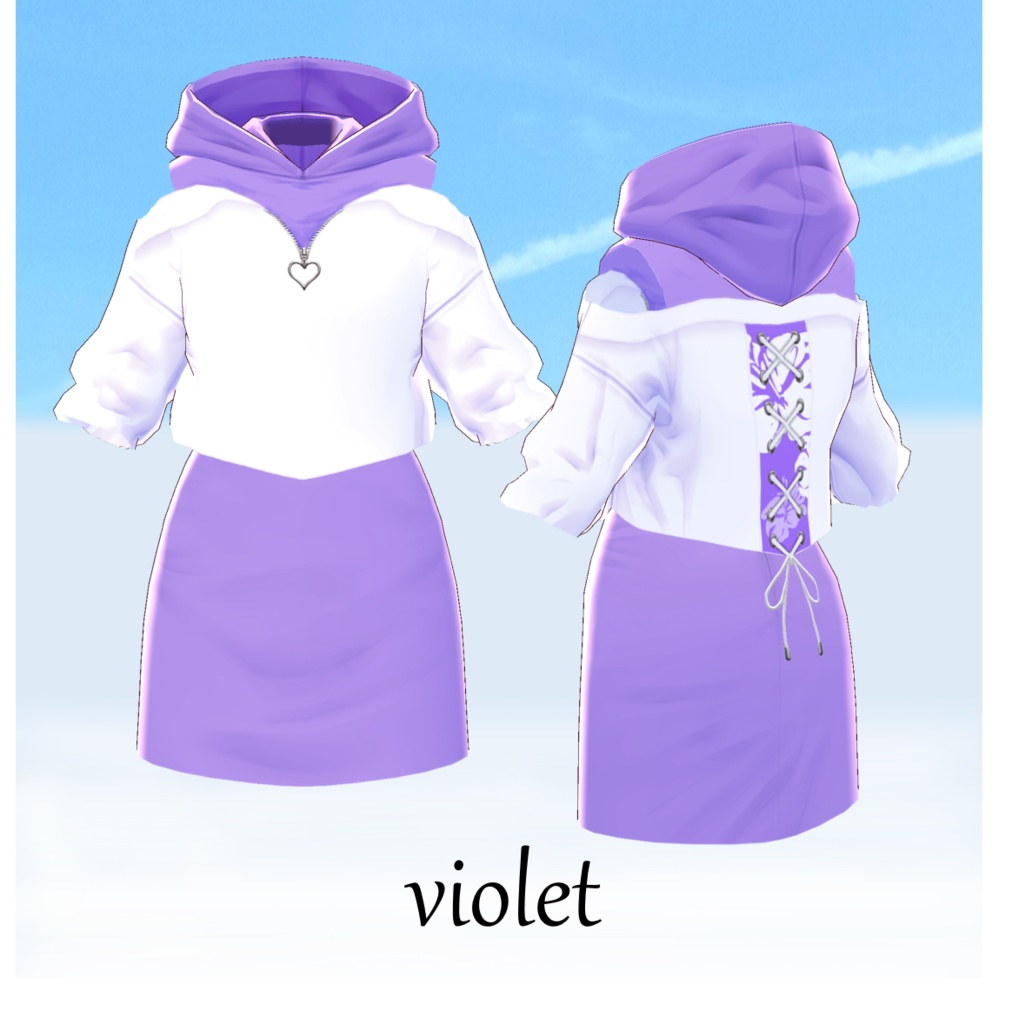 β版 (v0.14.0) VRoid用【フェイクレイヤードシャツ&スカート】9色セット