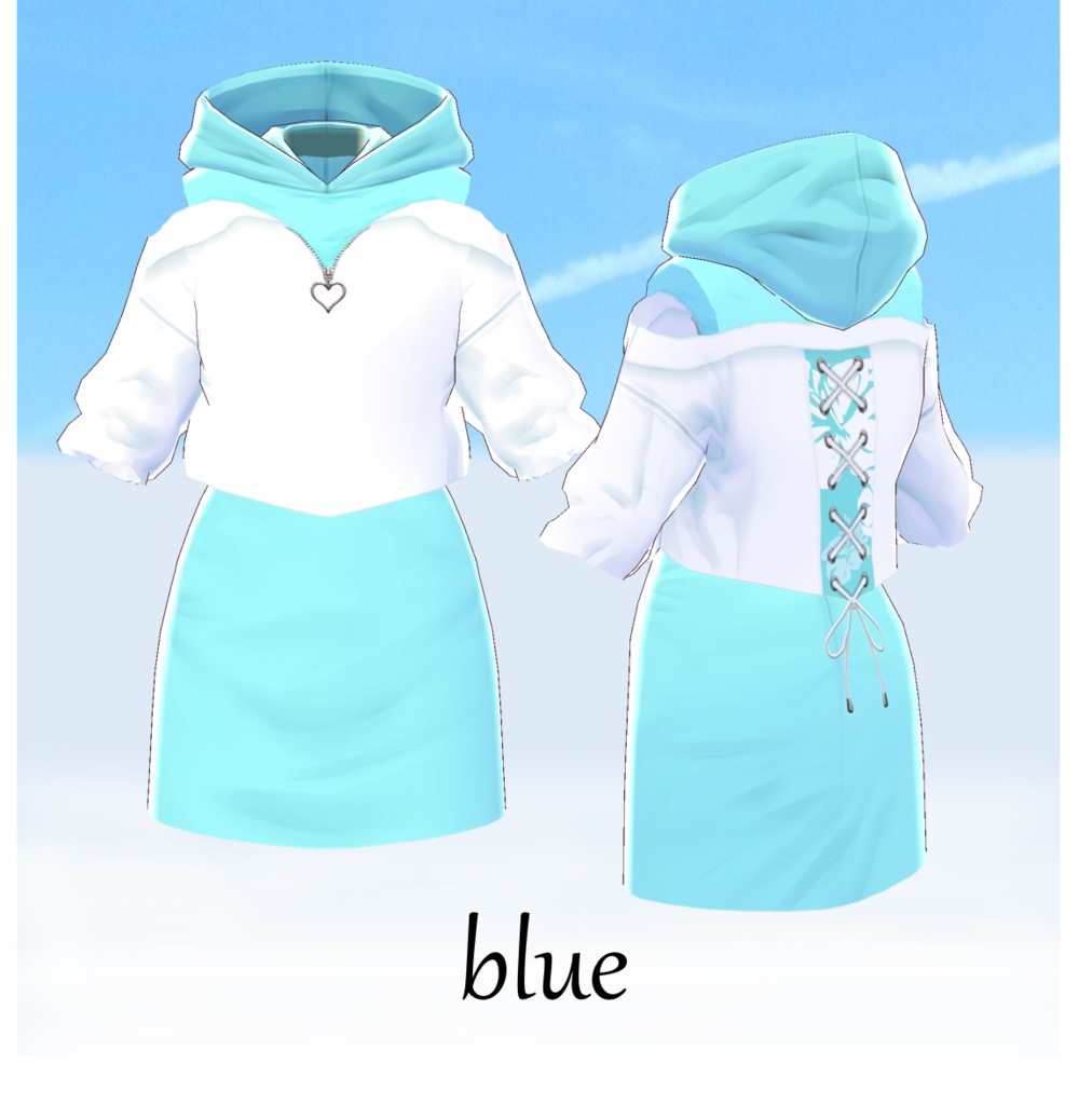 β版 (v0.14.0) VRoid用【フェイクレイヤードシャツ&スカート】9色セット