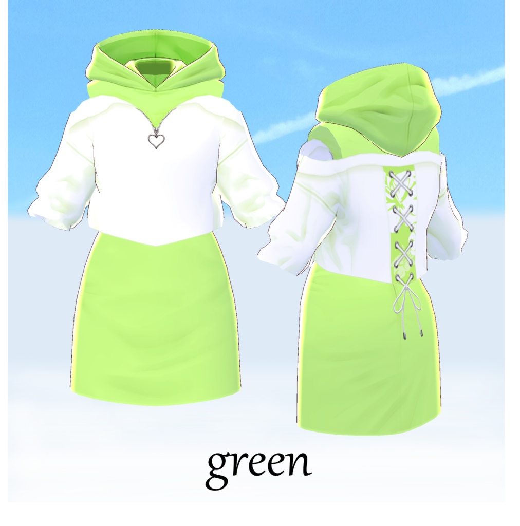 β版 (v0.14.0) VRoid用【フェイクレイヤードシャツ&スカート】9色セット