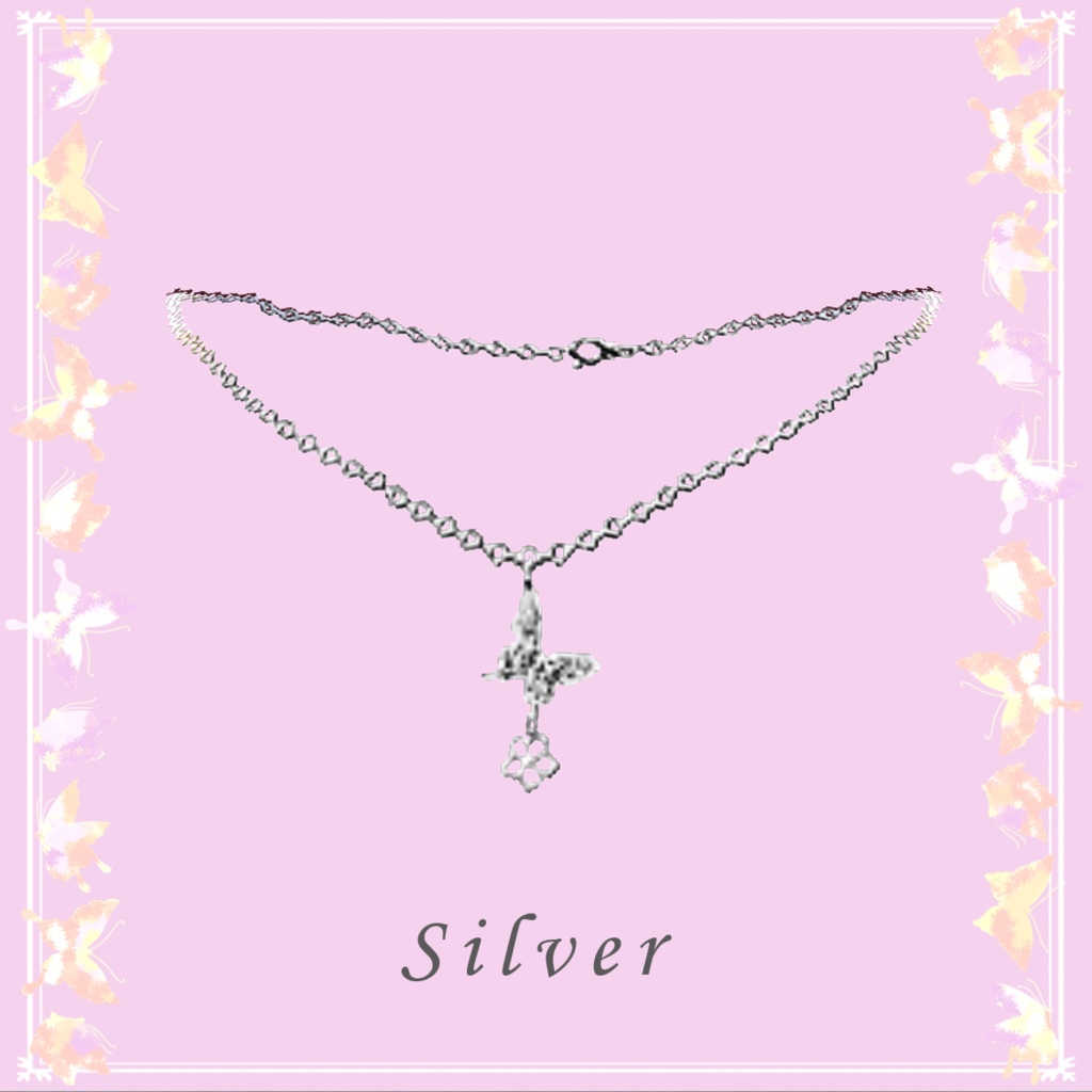 蝶と桜のペンダント 6色セット 【正式版使用可】