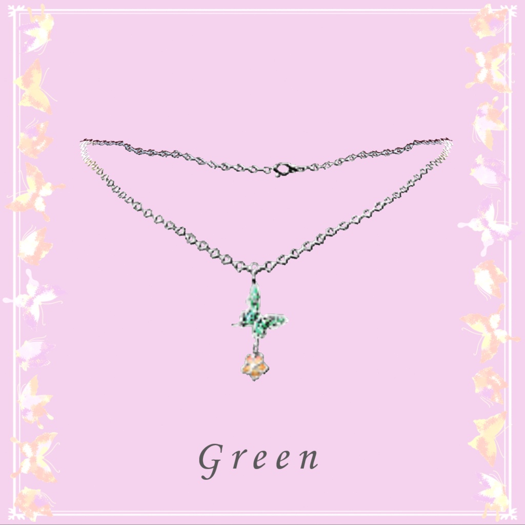 蝶と桜のペンダント 6色セット 【正式版使用可】