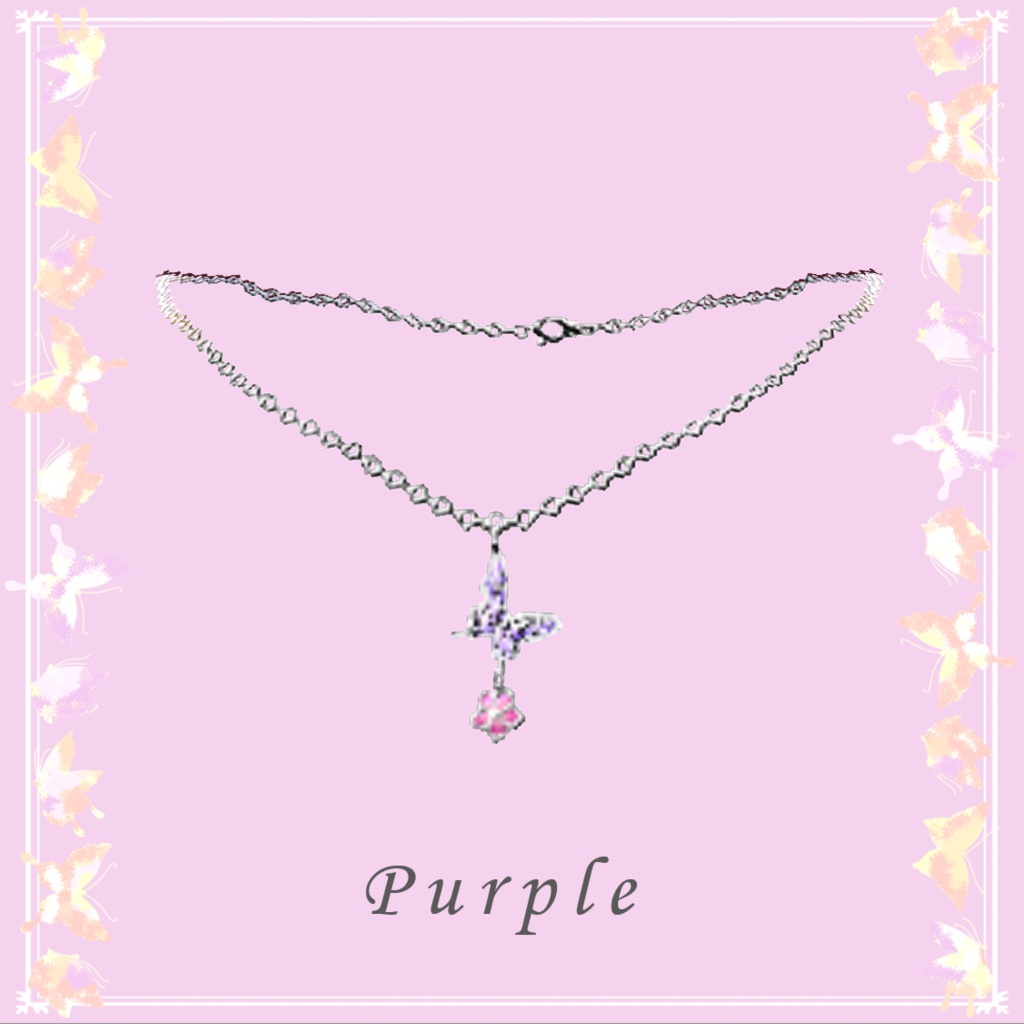 蝶と桜のペンダント 6色セット 【正式版使用可】