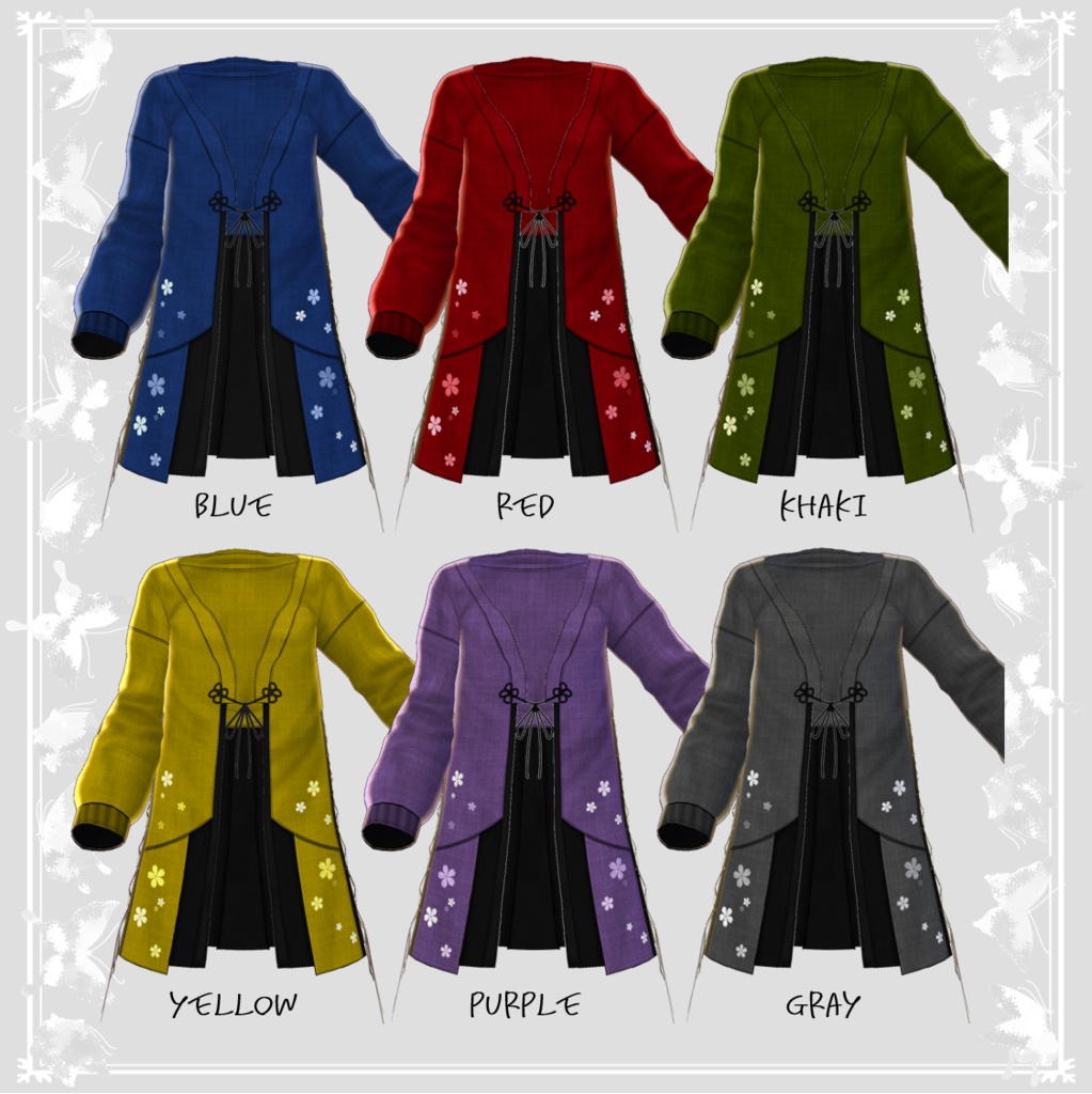 桜と無地のカーディガン&トップス 6色セット ver3.【vroidcustomitem追加】