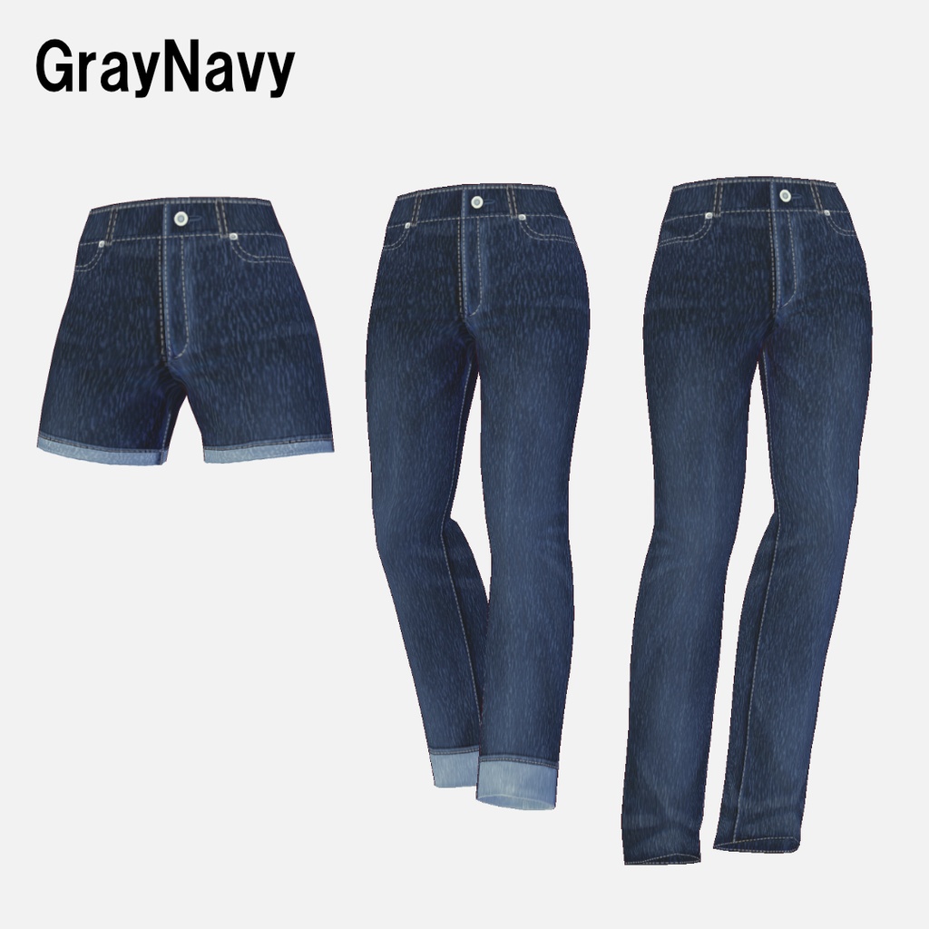 ベルト付け替え可!ジーンズ ② 2色,3種類セット【正式版使用可】